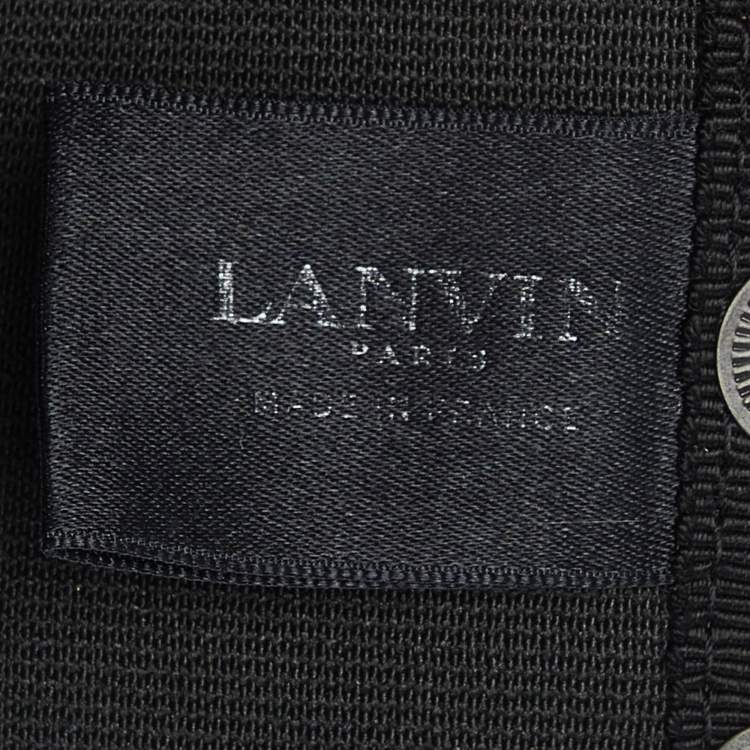 Pre Owned Lanvin Black Elastic and Fabric Snap Waist Belt 