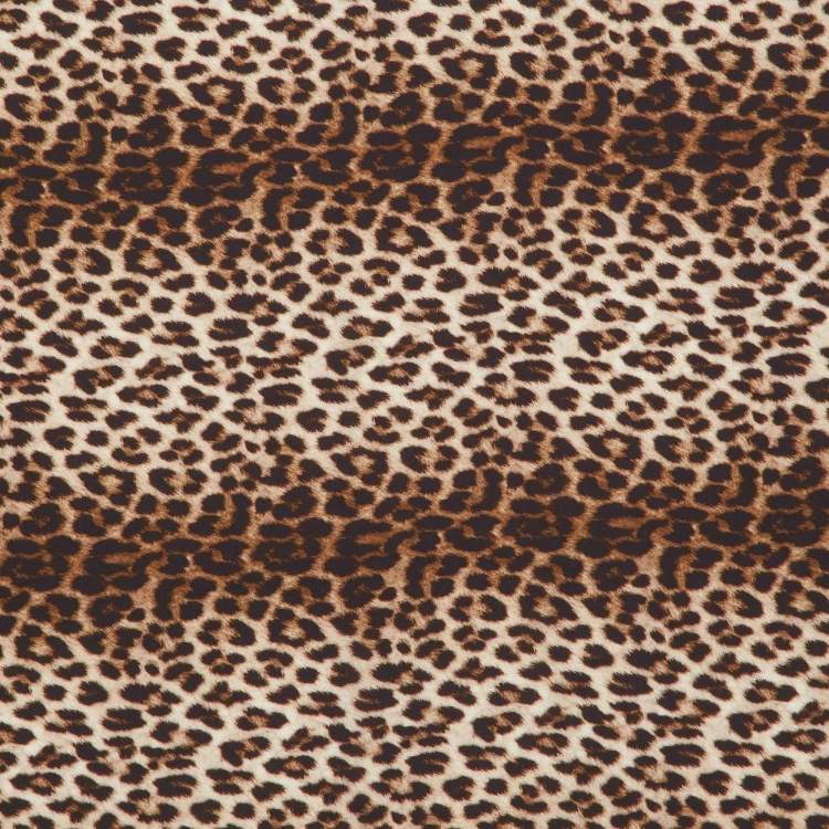 Pre Owned Lanvin Brown Animal Print Satin Square Scarf