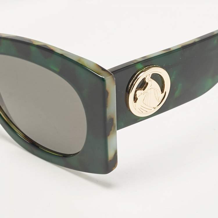 Pre Owned Lanvin Green/Black Tortoise LNV605S Zonnebril Cat Eye Sunglasses