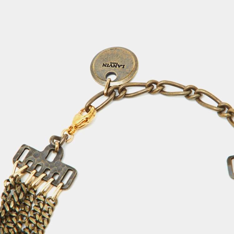 Pre Owned Lanvin Gold Tone Choker Necklace