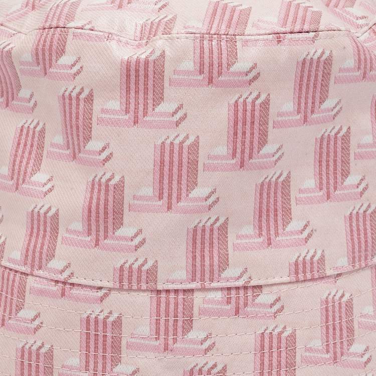 Pre Owned Lanvin Pink Geometric Print Coated Cotton Bucket Hat 