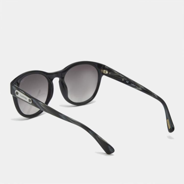 Pre Owned Lanvin Black/Grey Gradient SLN 584 Frame Round Sunglasses