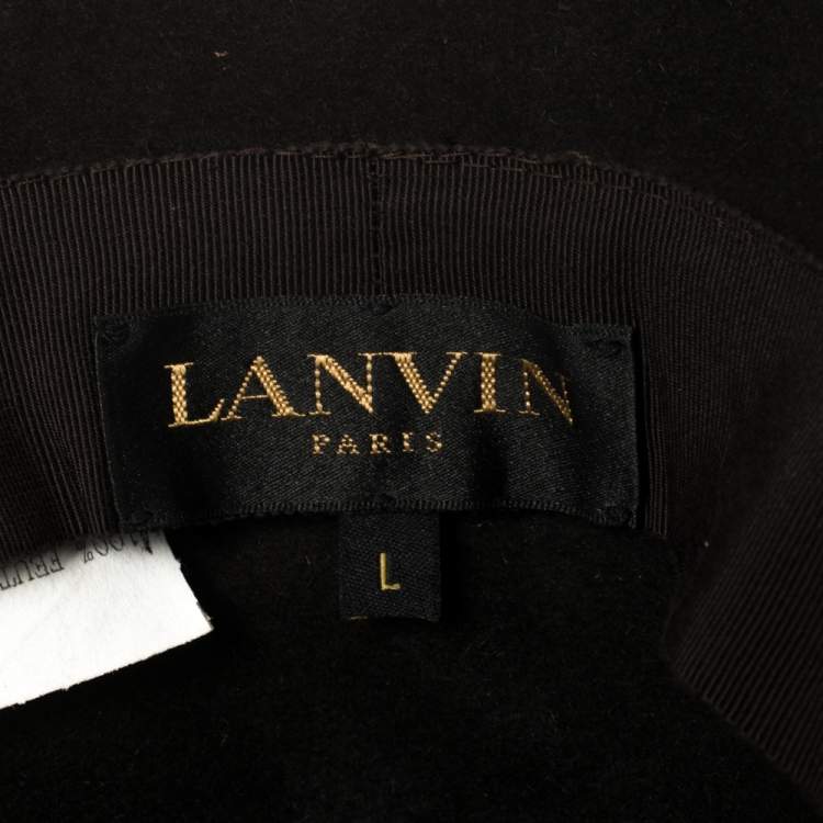 Pre Owned Lanvin Vintage Brown Felt Fur Cloche Hat L