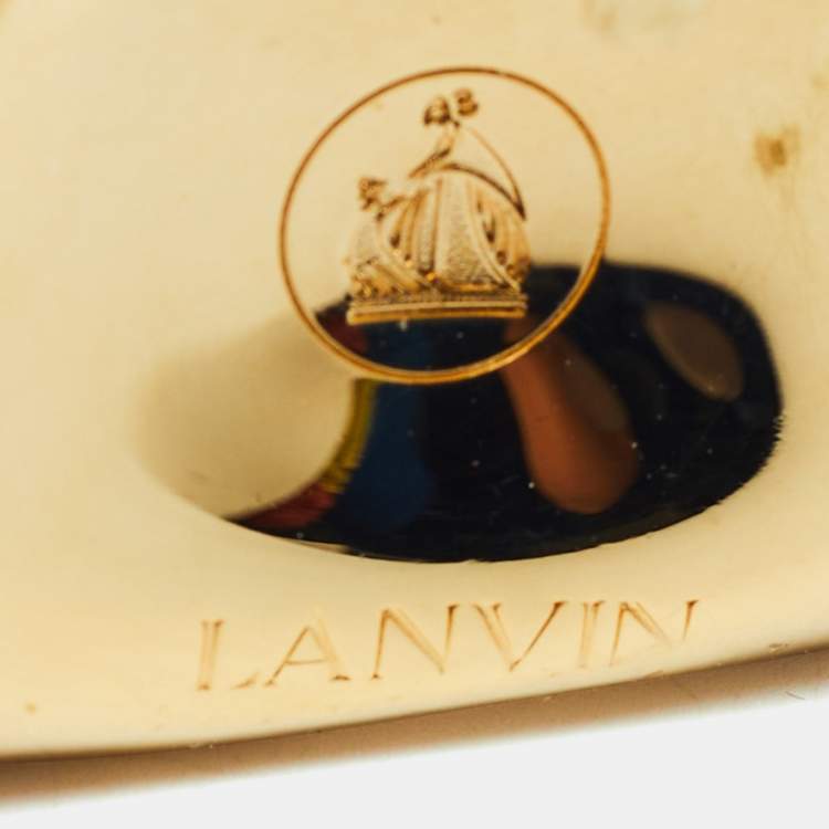 Pre Owned Lanvin Asymmetrical Crystals Gold Tone Earrings