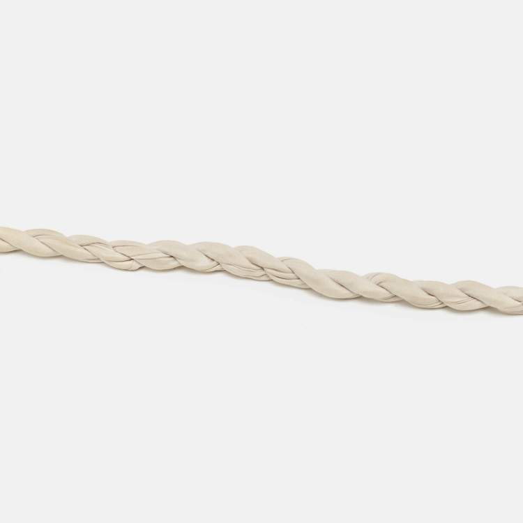 Pre Owned Lanvin Crystal Resin SIlver Tone Fabric Necklace