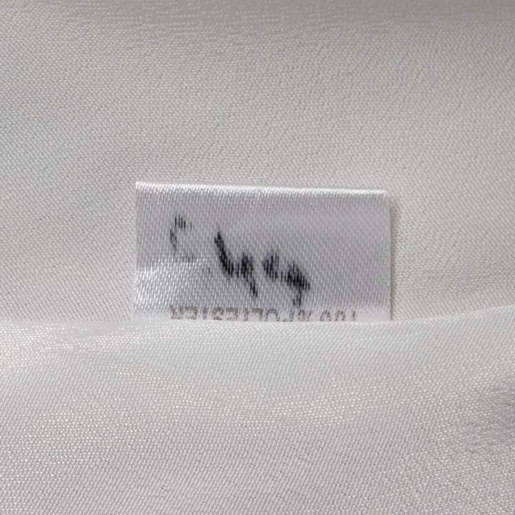 Pre Owned Lanvin White Printed Crepe Mini Dress S