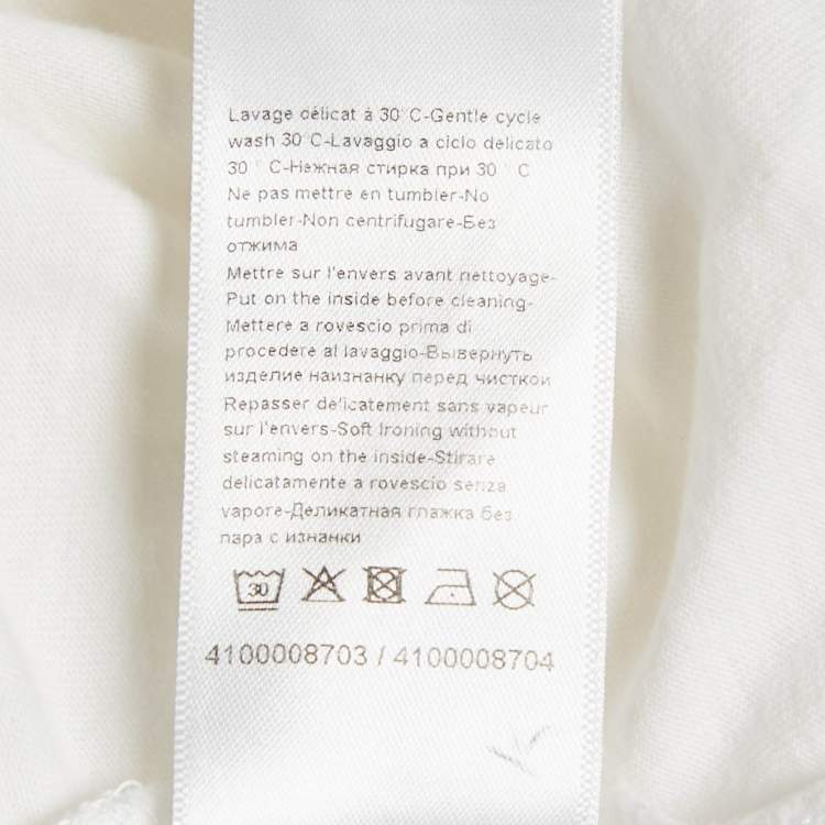 Pre Owned Lanvin White Printed Cotton Jersey T-Shirt S