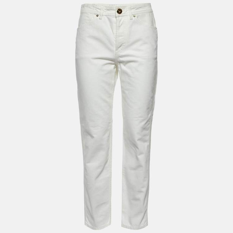 Pre Owned Lanvin White Denim Jeans M Waist 28"