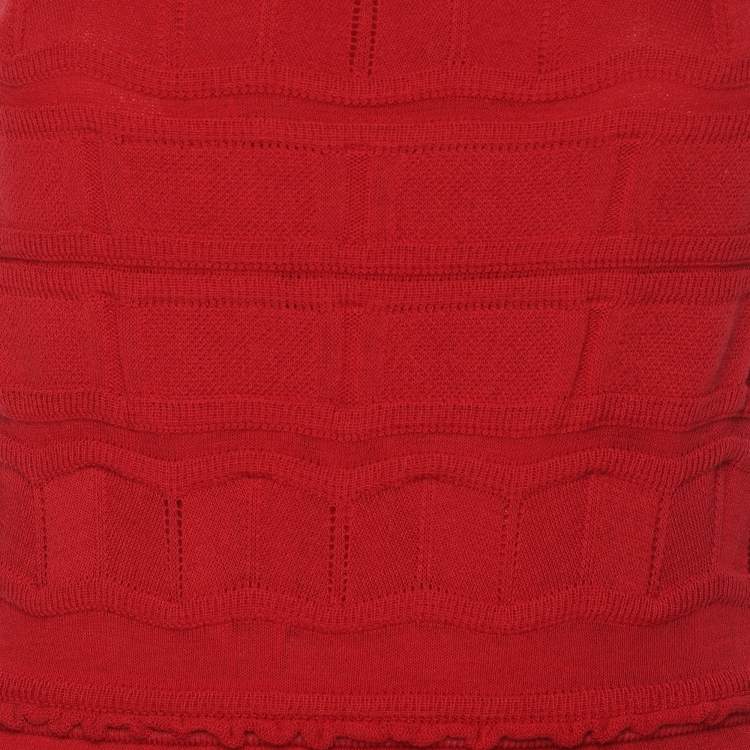 Pre Owned Lanvin Red Knit Knee-Length Dress TL