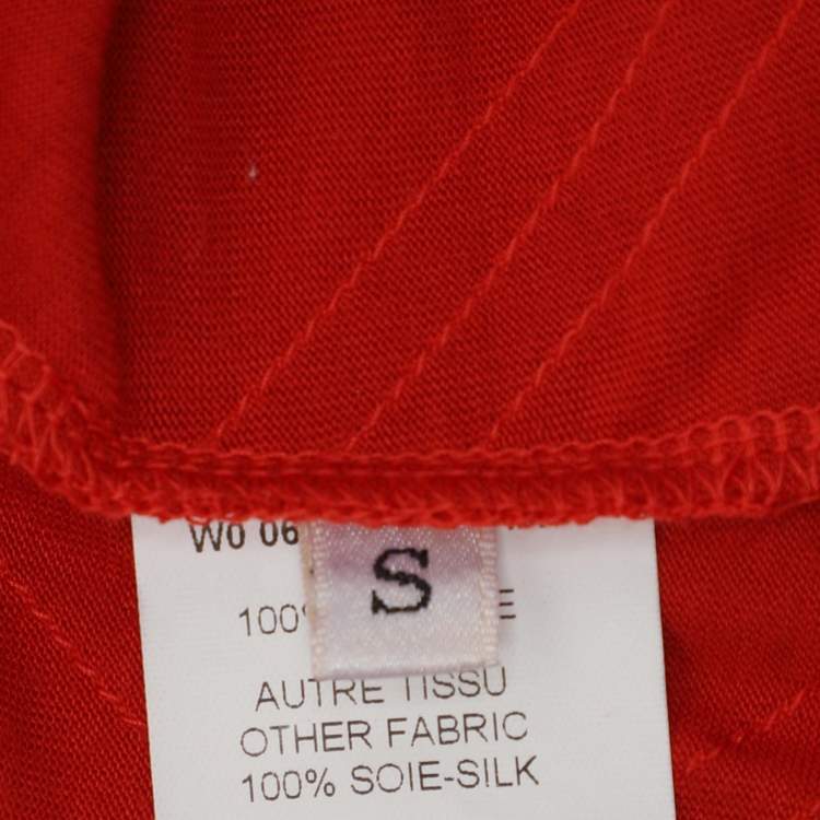 Pre Owned Lanvin Red Viscose Button Front Cardigan S