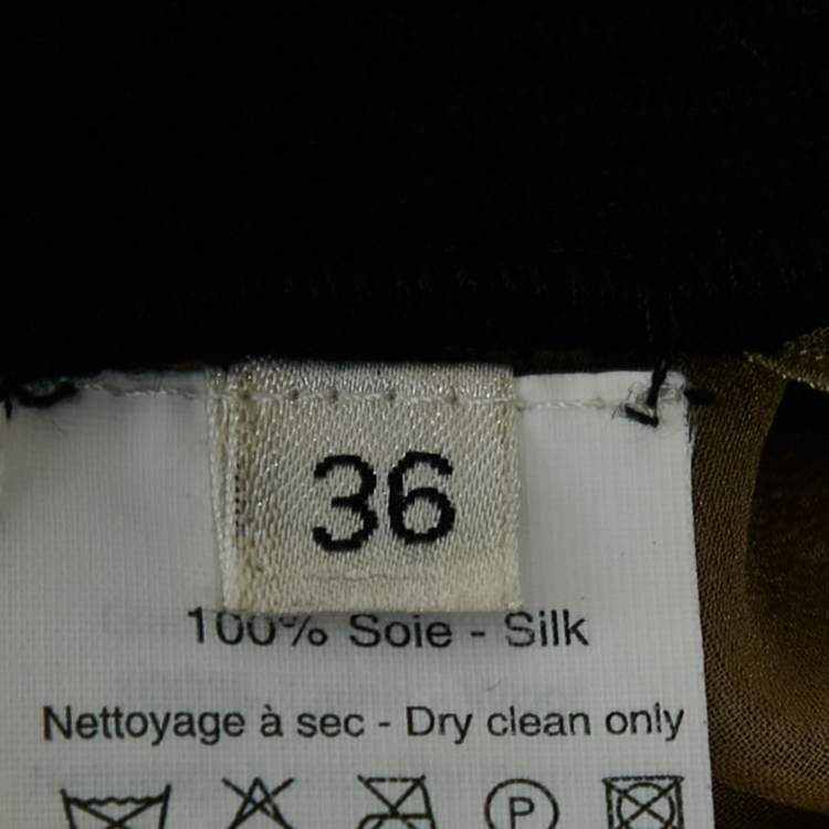 Pre Owned Lanvin Beige Sheer Silk Bow Detail Sleeveless Top S