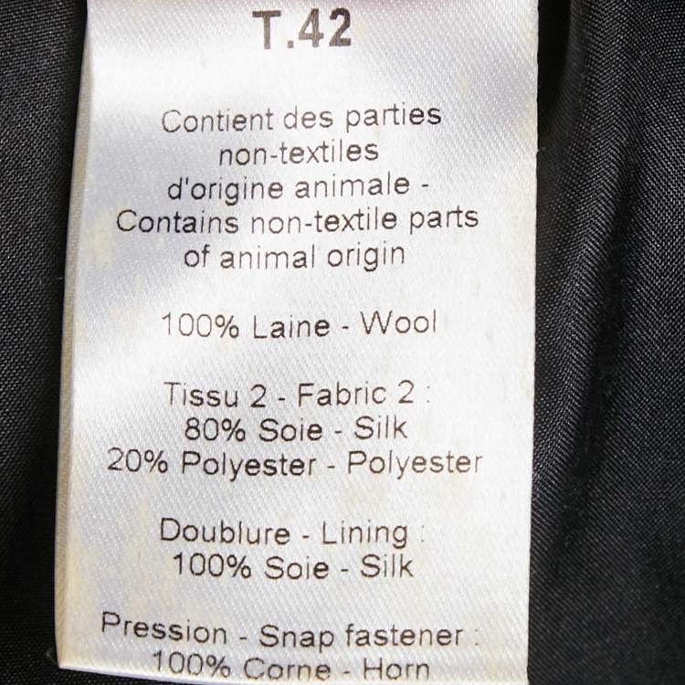 Pre Owned Lanvin Black Wool Sleeveless Coat L