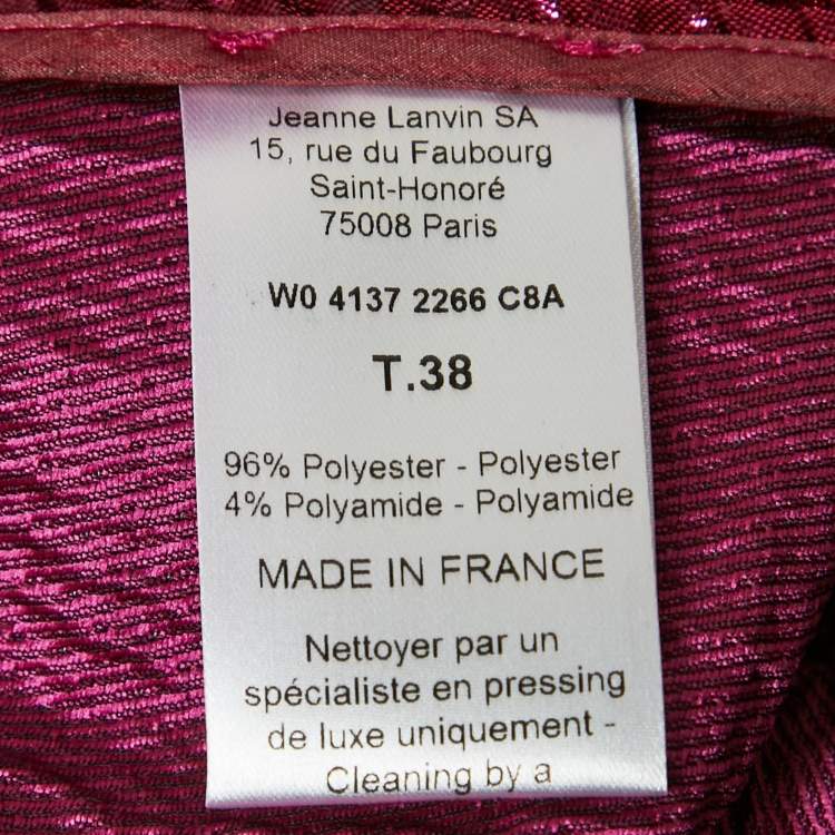 Pre Owned Lanvin Metallic Pink Lamé Draped Wrap Skirt M