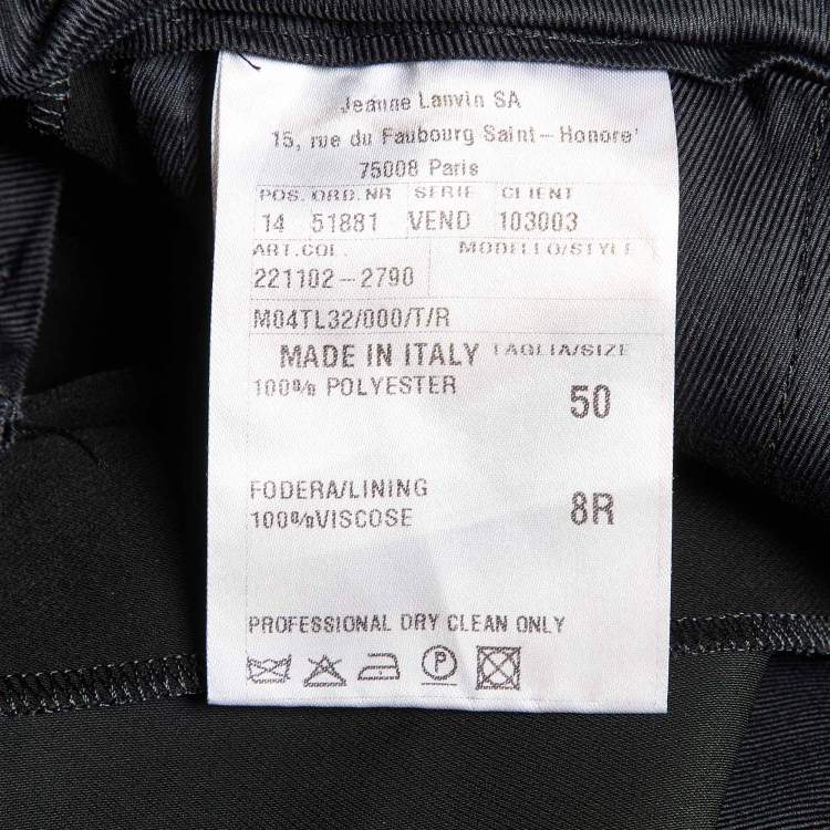 Pre Owned Lanvin Black Crepe Tapered Trousers M