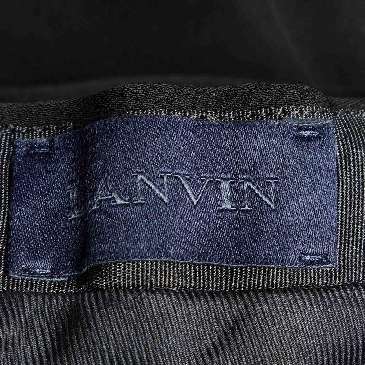 Pre Owned Lanvin Black Crepe Tapered Trousers M
