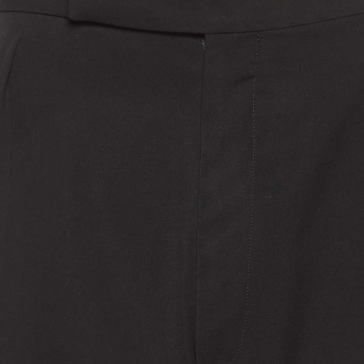 Pre Owned Lanvin Black Crepe Tapered Trousers M
