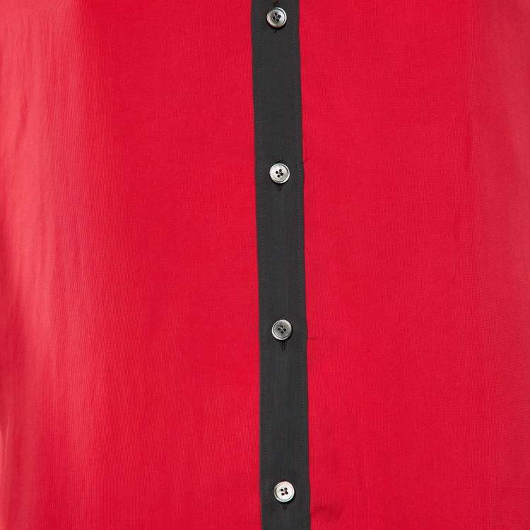 Pre Owned Lanvin Pink & Black Sleeveless Button Front Shirt M