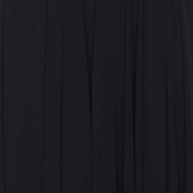 Pre Owned Lanvin Black Stretch Satin Maxi Skirt M
