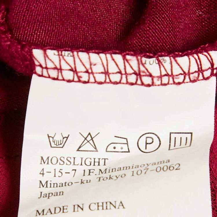 Pre Owned Lanvin Red Jersey Satin Drape Trim Detail Top S