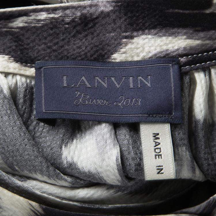 Pre Owned Lanvin Multicolor Leopard Print Long Sleeve Silk Blouse S