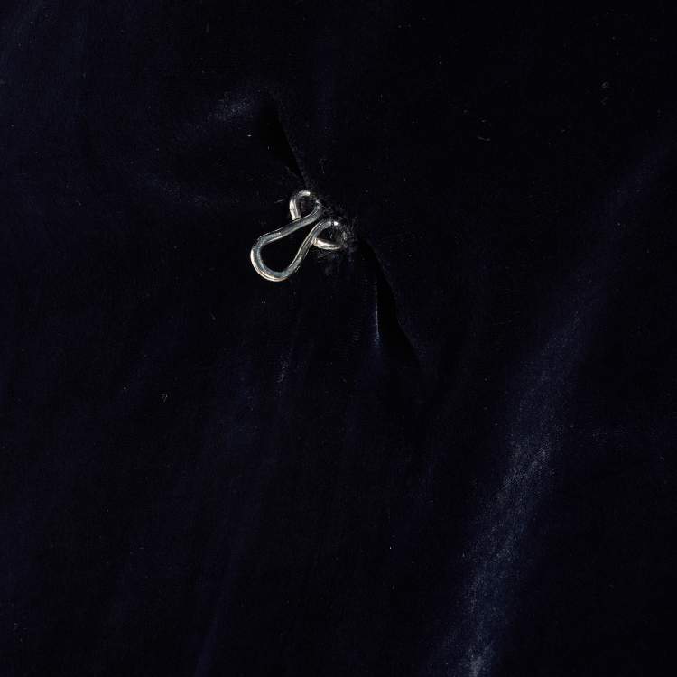 Pre Owned Lanvin Navy Blue Velvet Sleeveless Maxi Dress M