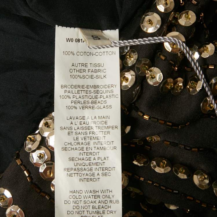 Pre Owned Lanvin Black Sequin Embellished Jersey Short Dress S
