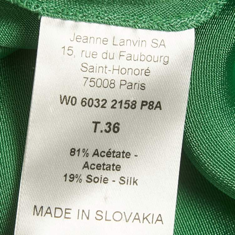 Pre Owned Lanvin Green Crepe Top & Pants Set S 