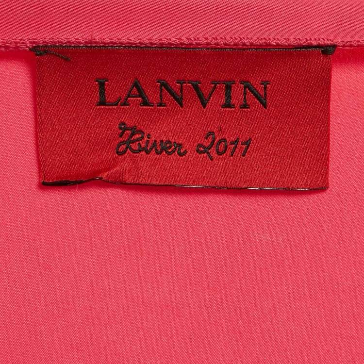 Pre Owned Lanvin Pink Satin Draped Wrap Maxi Dress S