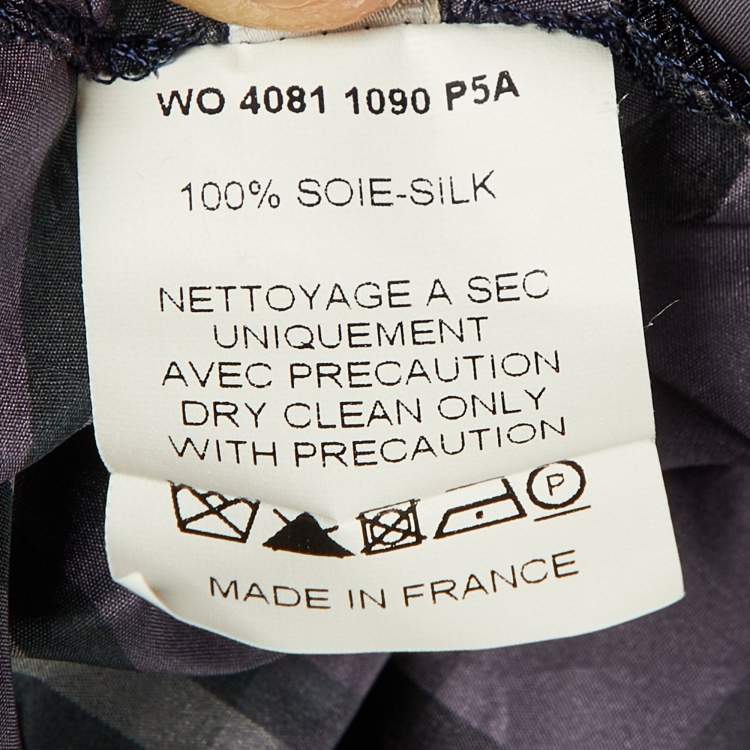 Pre Owned Lanvin Purple/Black Checkered Print Maxi Skirt M