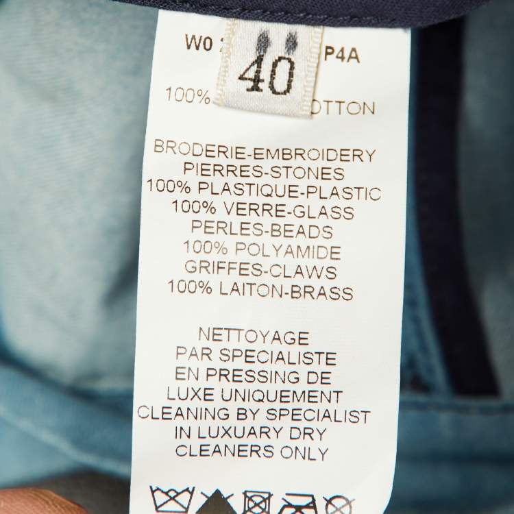 Pre Owned Elbaz x Lanvin X Acne Blue Embellished Detail Denim Mini Dress M