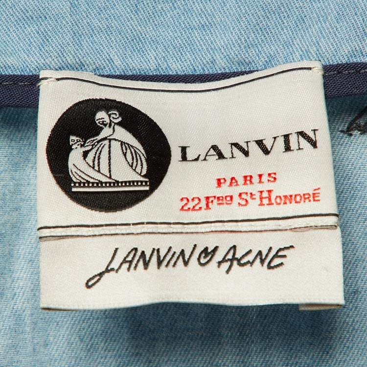 Pre Owned Elbaz x Lanvin X Acne Blue Embellished Detail Denim Mini Dress M