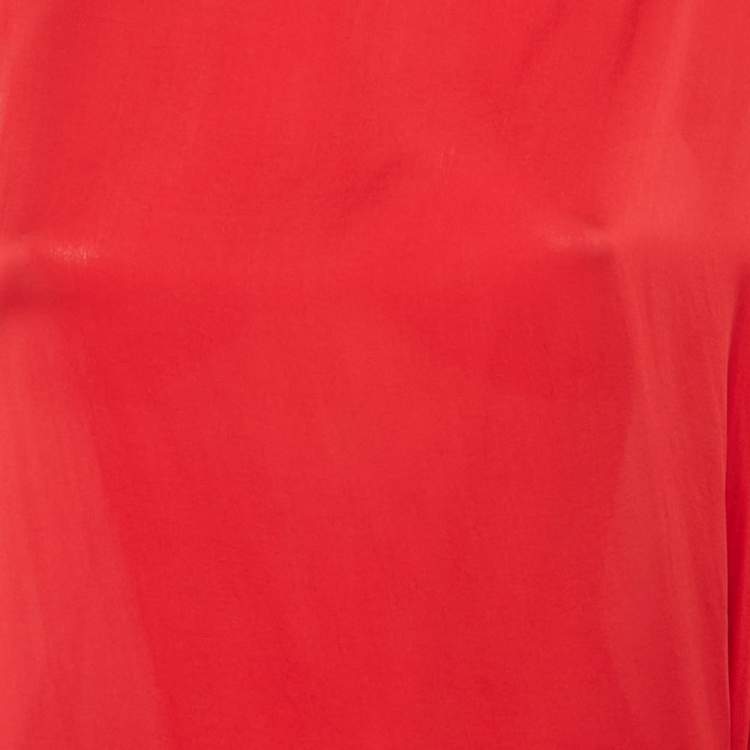 مملوكة مسبقًا Lanvin Red Silk One-Shoulder Mini Dress S