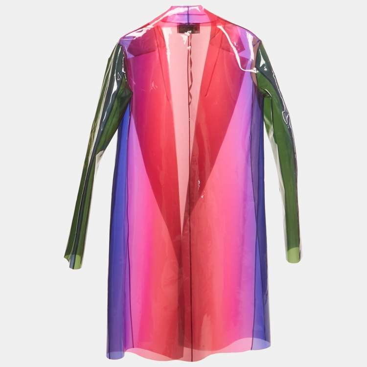 Pre Owned Lanvin Multicolor Synthetic Sheer Coat M