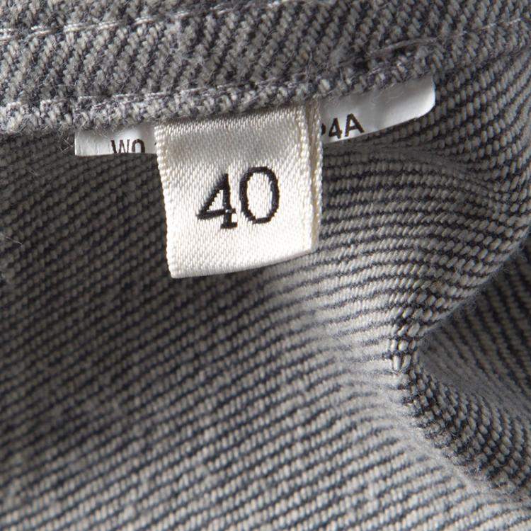 Pre Owned Lanvin X Acne Grey Washed Denim Twist Front Detail Sleeveless Dress M