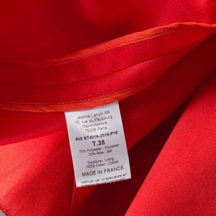 Pre Owned Lanvin Red Sash Bow Belt Detail Flared Circular Skirt S