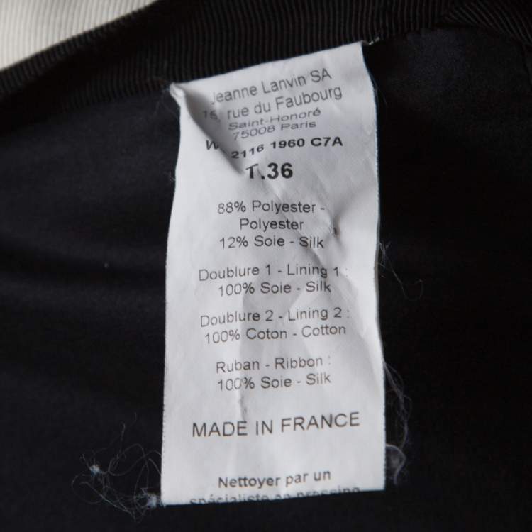 Pre Owned Lanvin Monochrome Satin Bow Detail Strapless Dress S