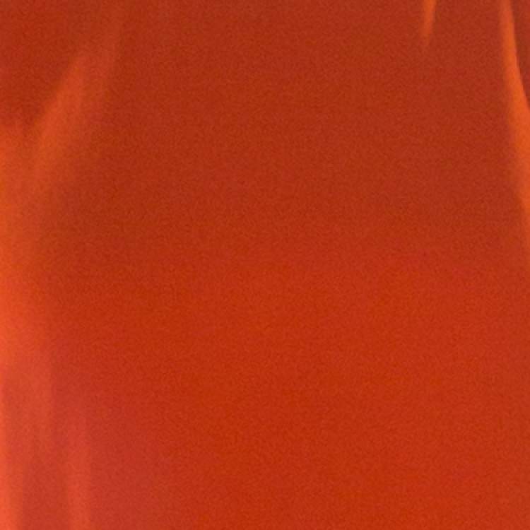 Pre Owned Lanvin Orange Crepe Metal Neck Embellished Sleeveless High Low Dress M