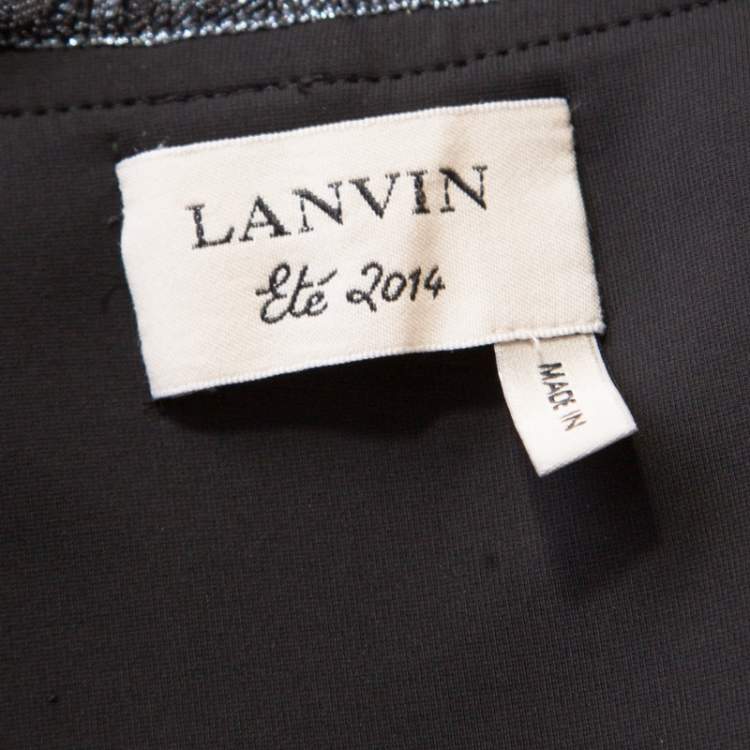 Pre Owned Lanvin  Metallic Draped Strapless Dress M