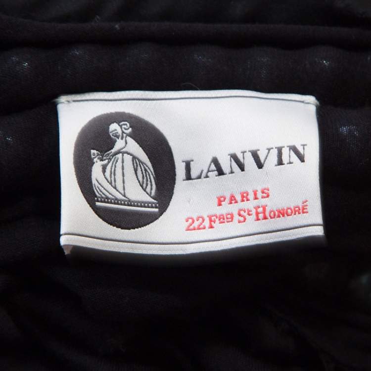 Pre Owned Lanvin Black Embellished Neck Raw Edge Detail Tank Top XS