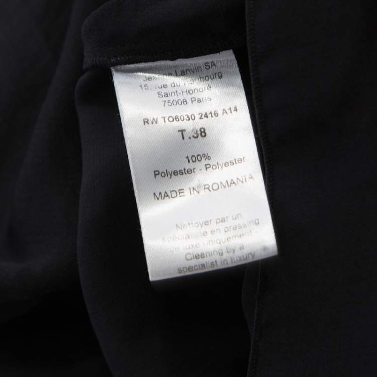 Pre Owned Lanvin Black Draped Sleeveless Top M