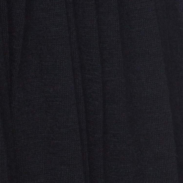 Pre Owned Lanvin Black Wool Elasticized Waist Pleated Maxi Skirt M