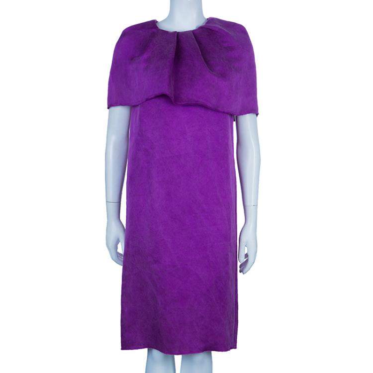 Pre Owned Lanvin F/W 2007 Purple Cape Dress S