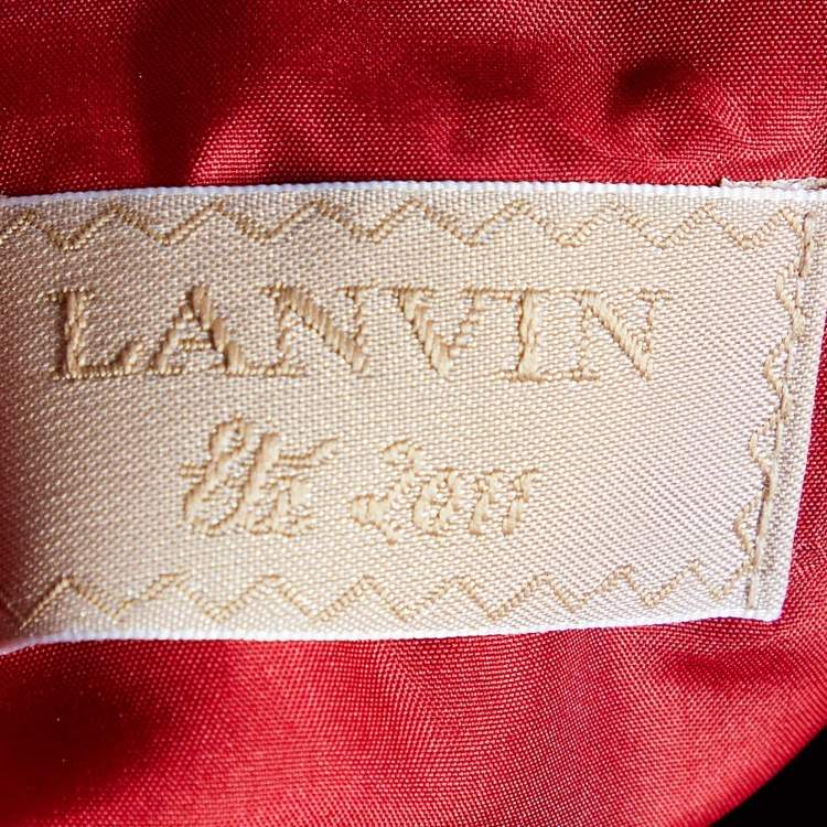 Pre Owned Lanvin Red Plisse Strapless Mini Dress M