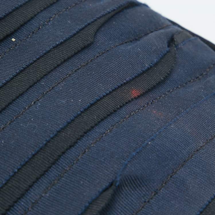 Pre Owned Lanvin Black/Navy Blue Fabric Pleated Happy Shoulder Bag