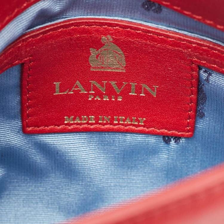 Pre Owned Lanvin Red Leather Mini Happy Crossbody Bag