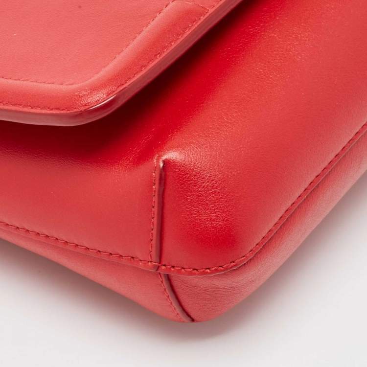 Pre Owned Lanvin Red Leather Mini Happy Crossbody Bag