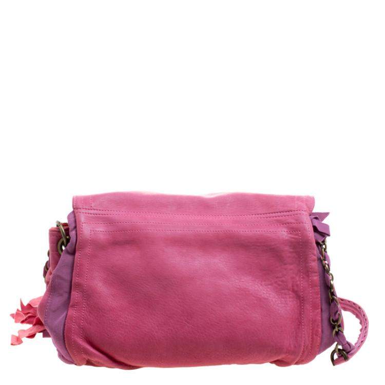 مملوكة مسبقًا Lanvin Pink Leather and Fabric Shoulder Bag