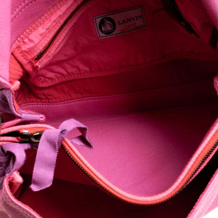 مملوكة مسبقًا Lanvin Pink Leather and Fabric Shoulder Bag