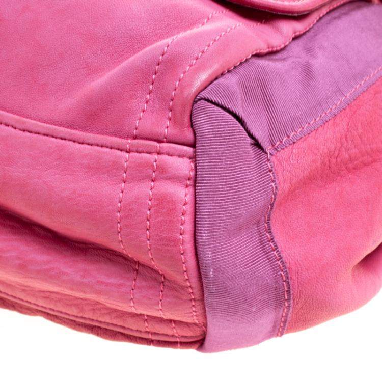 مملوكة مسبقًا Lanvin Pink Leather and Fabric Shoulder Bag