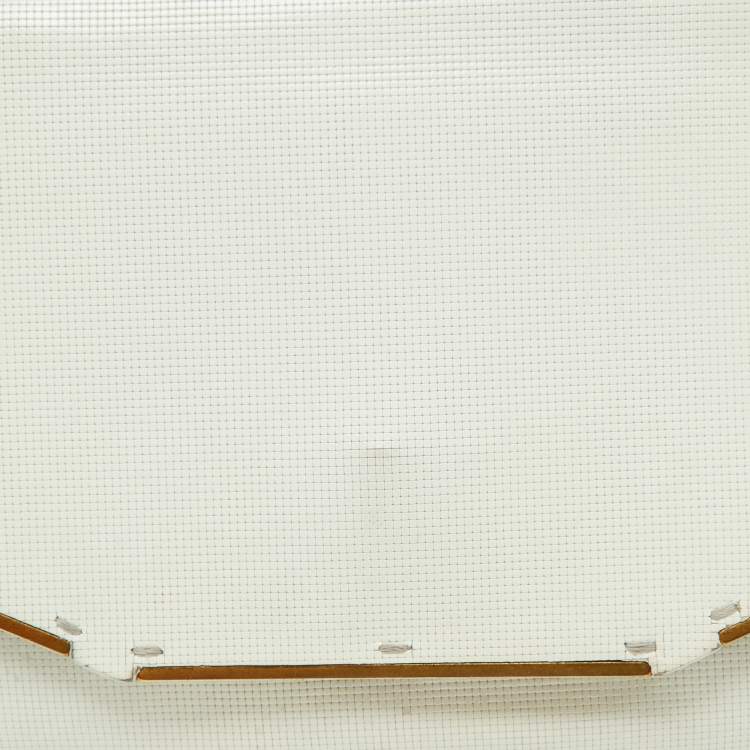 Pre Owned Lanvin White Leather Miss Sartorial Wristlet Clutch